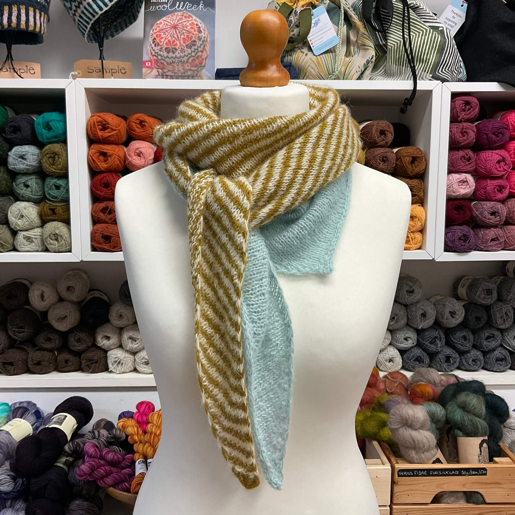 Striped Asymmetrical Scarf