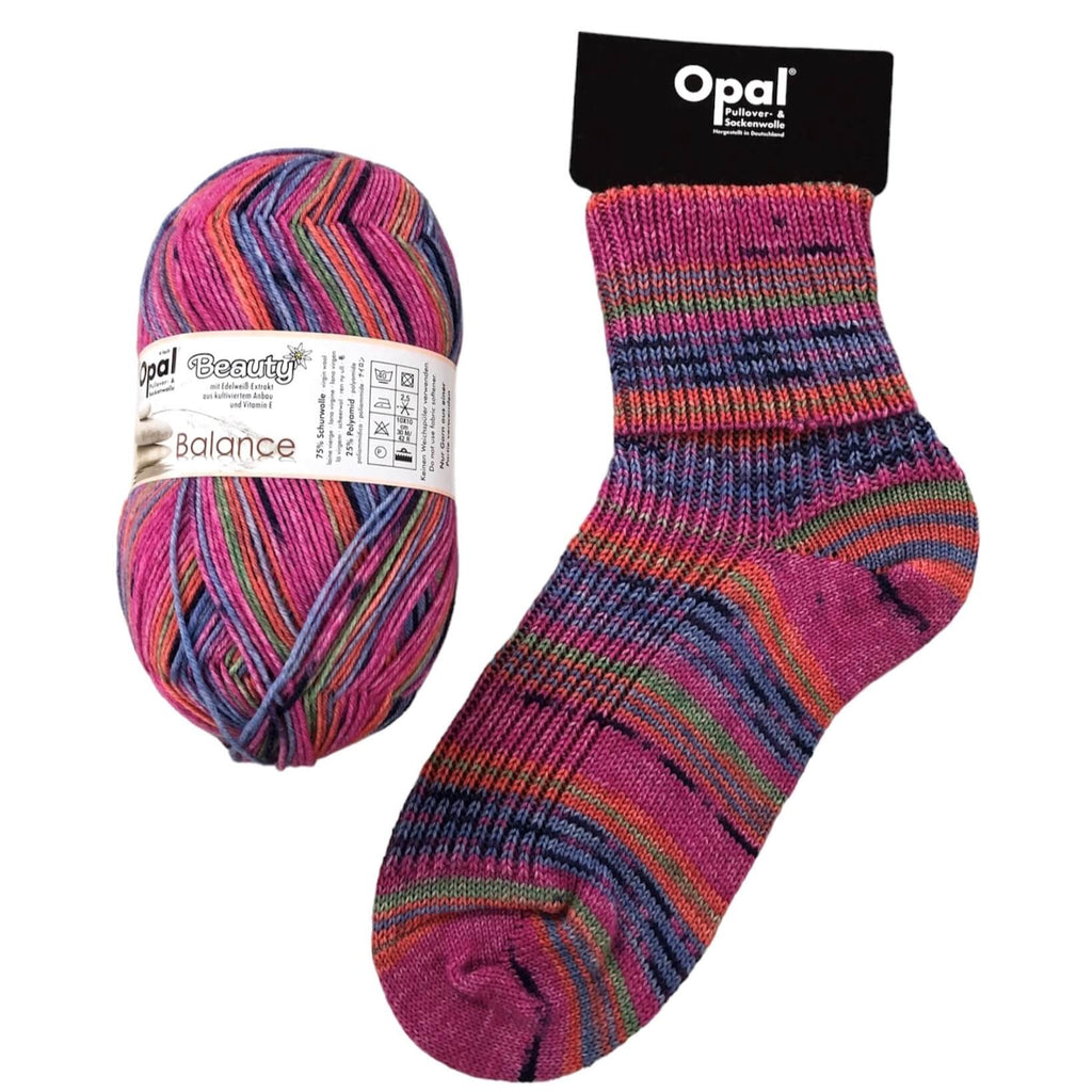 pink socks made in opal 4ply sock yarn wool for hand knit crochet socks