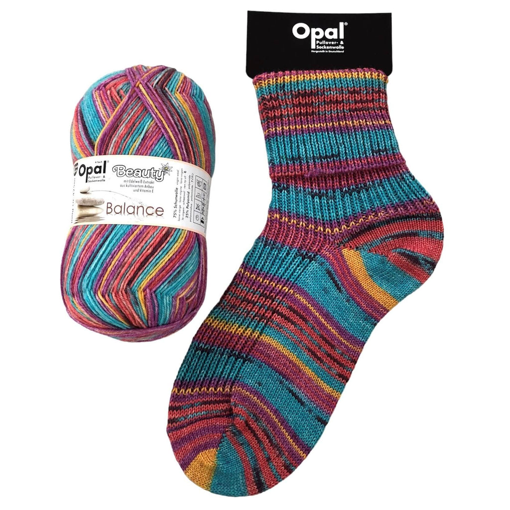 pink and blue  socks made in opal 4ply sock yarn wool for hand knit crochet socks