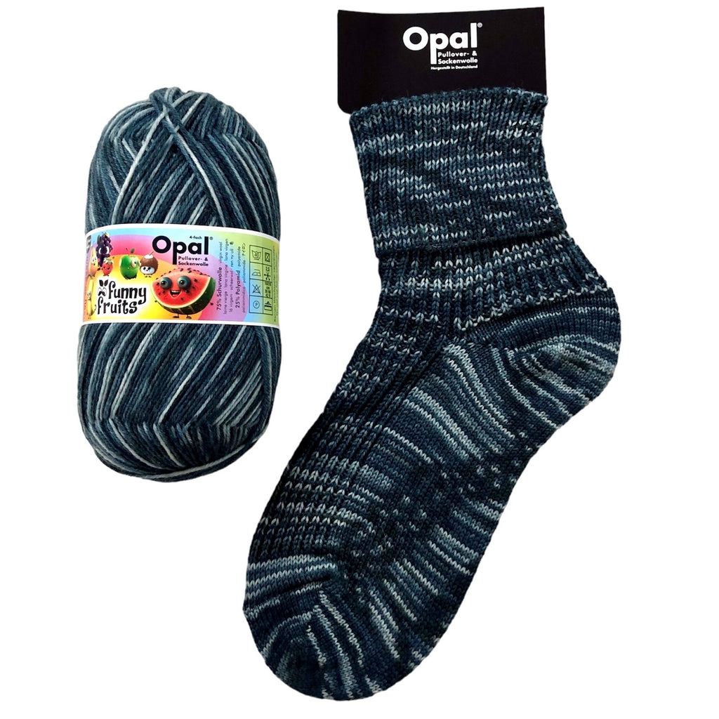 dark grey knitted socks in opal 4ply sock yarn wool